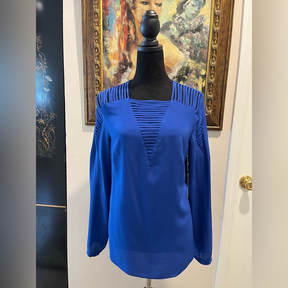 Bailey 44 Royal Blue Cut-Out Blouse